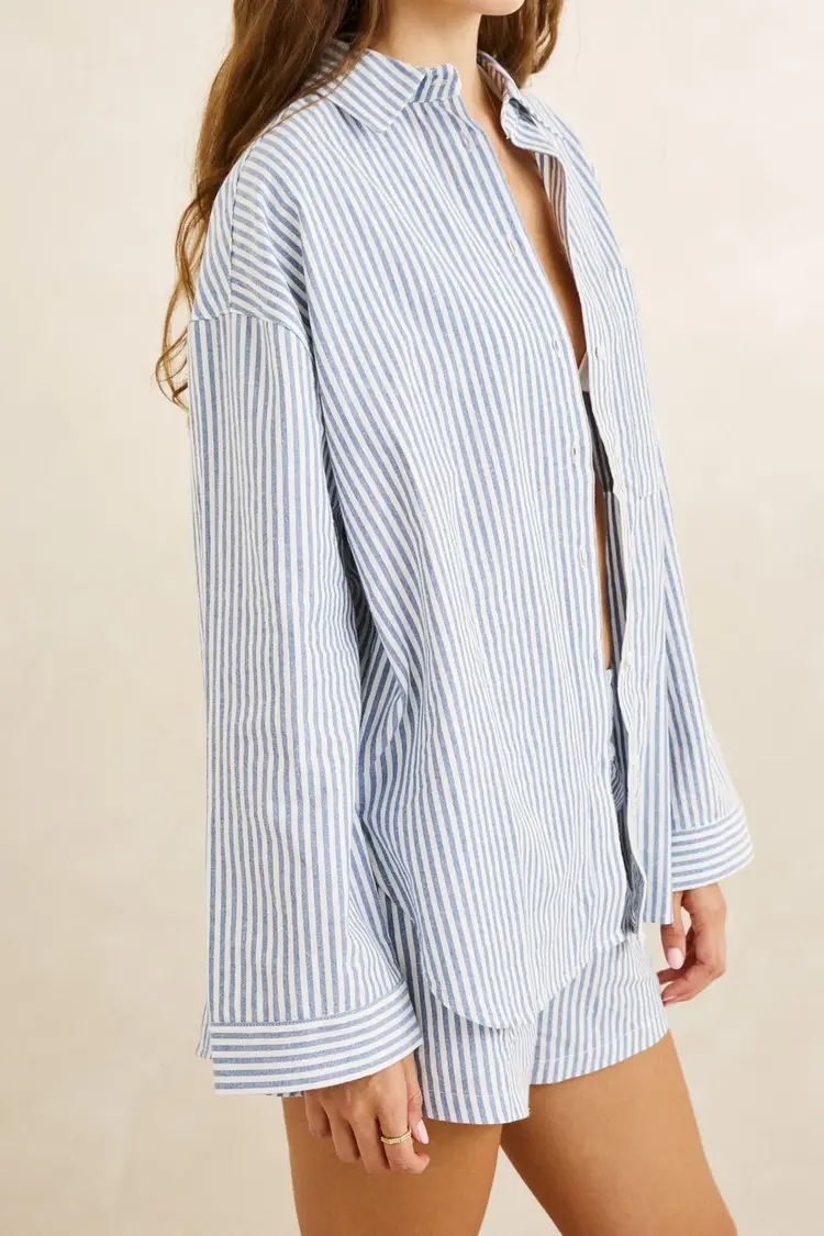 Rhythm WOMEN'S VISTA STRIPE OVERSIZED SHIRT