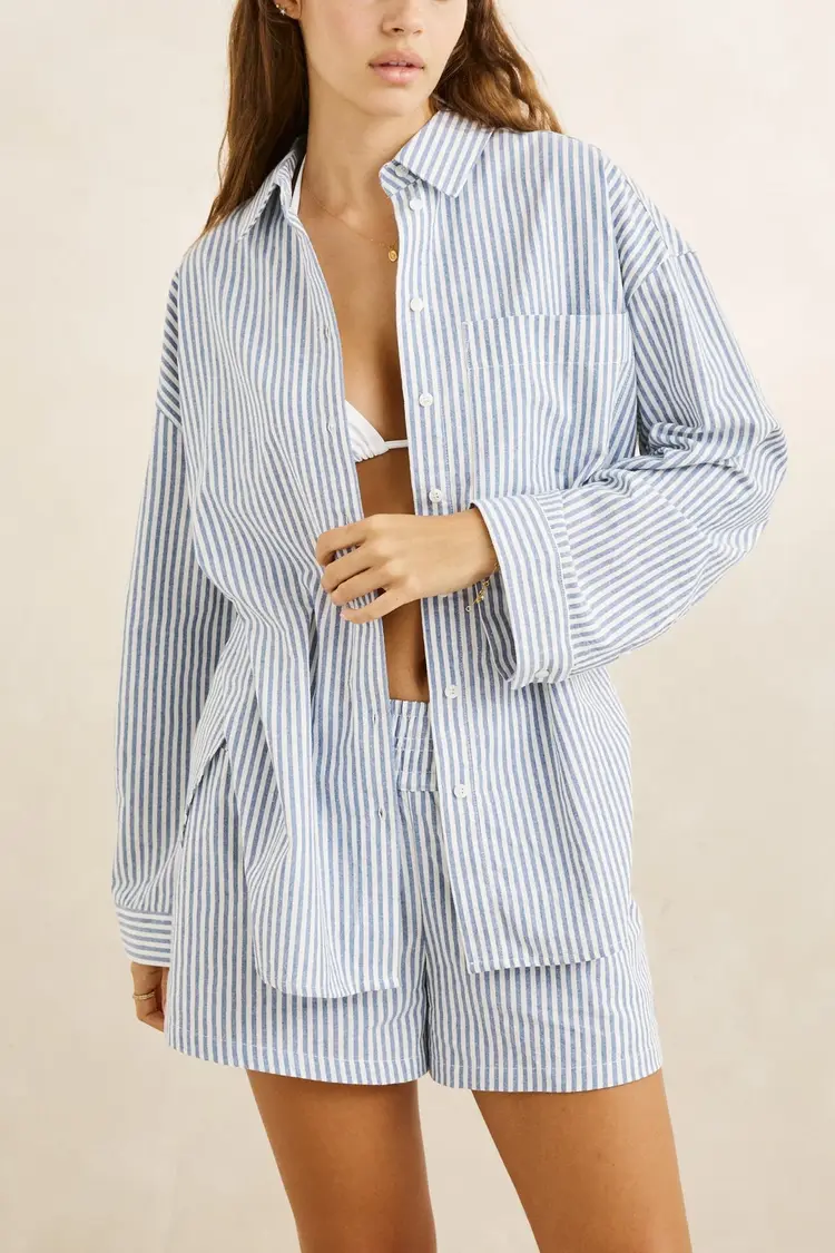 Rhythm WOMEN'S VISTA STRIPE OVERSIZED SHIRT
