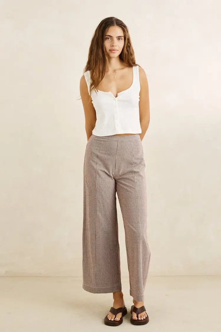 Rhythm FEMMES LONDON CHECK WIDE LEG PANTS