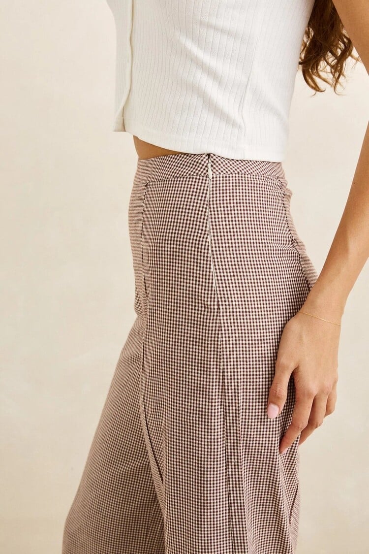 Rhythm WOMEN'S LONDON CHECK WIDE LEG PANTS