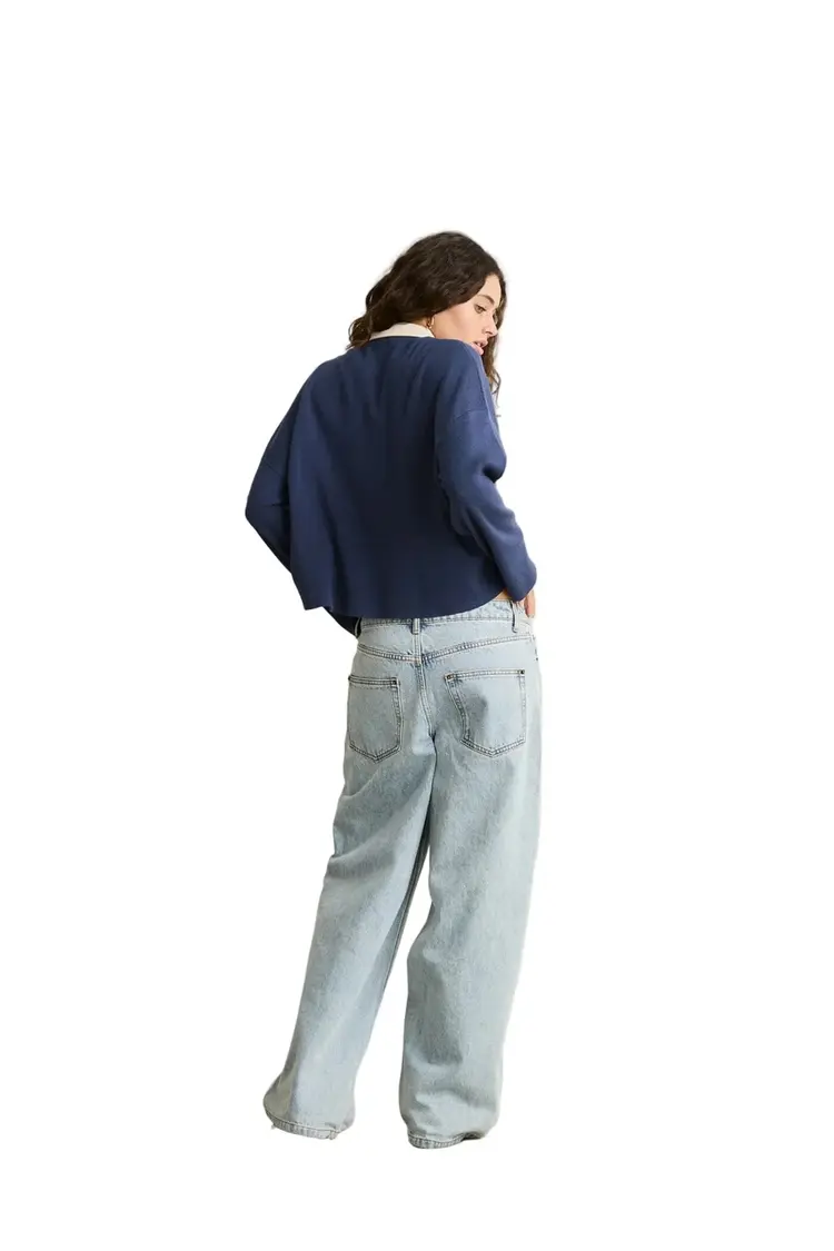 Rhythm FEMMES RUGBY POLO KNIT SWEATER