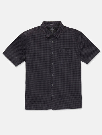 Volcom MEN'S GLASNOW SHORT SLEEVE BUTTONDOWN SHIRT BLACK