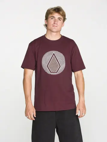 Volcom HOMMES WAVE STONE SHORT SLEEVE TEE BURGUNDY