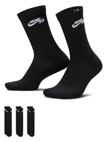 Nike SB EVERYDAY ELEVATED CREW SOCKS 3 PACK BLACK/MULTI-COLOR