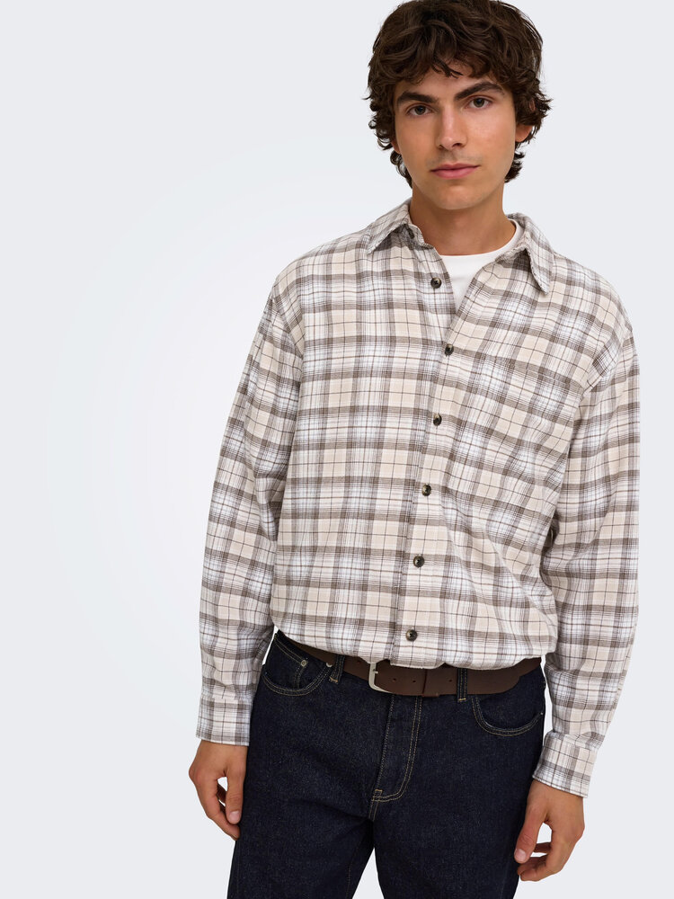 Only & Sons ONLY & SONS  GUDMUND LOOSE LS CHECKED SHIRT