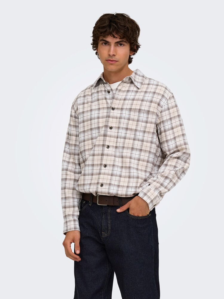 Only & Sons ONLY & SONS  GUDMUND LOOSE LS CHECKED SHIRT