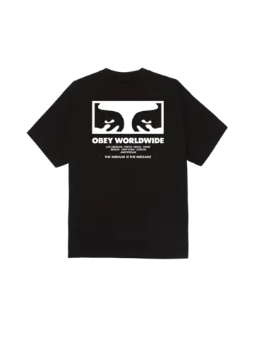 Obey MEN'S THE MEDIUM IS THE MESSAGE CLASSIC T-SHIRT BLACK