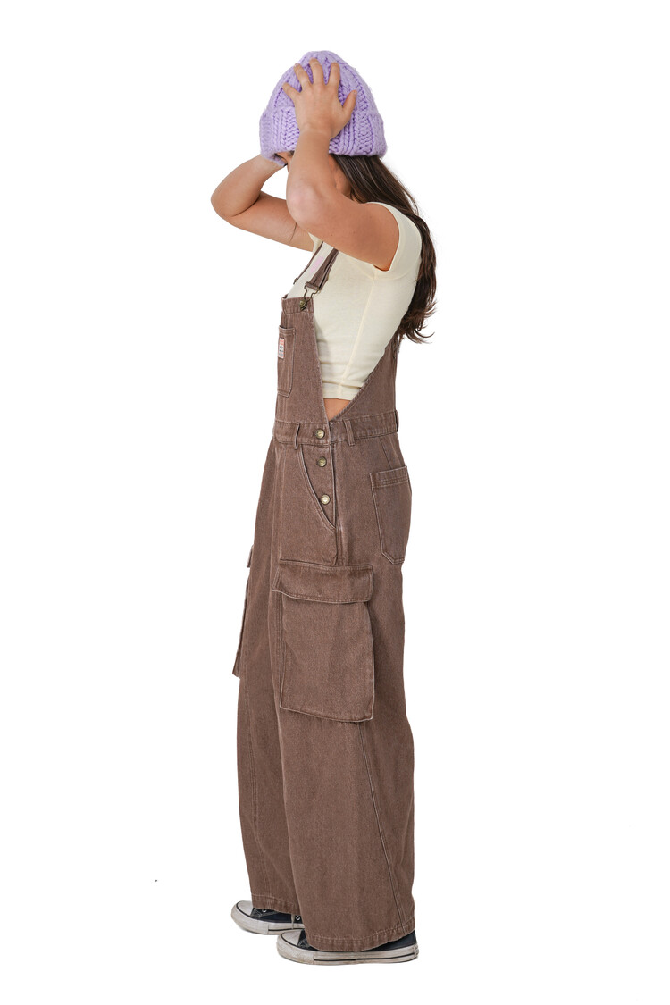 Notice the reckless FEMMES COFFEE BARREL OVERALLS