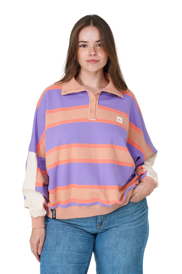 Notice the reckless WOMEN'S RETRO STRIPE POLO SHIRT
