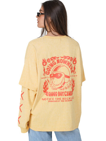 Notice the reckless WOMEN'S GOING NOWHERE LAYERED LONG SLEEVE