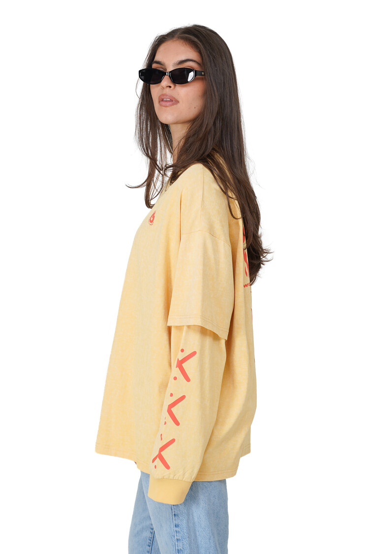 Notice the reckless WOMEN'S GOING NOWHERE LAYERED LONG SLEEVE