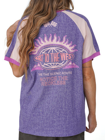Notice the reckless WOMEN'S SCENIC ROUTE RAGLAN OVERSIZED TEE