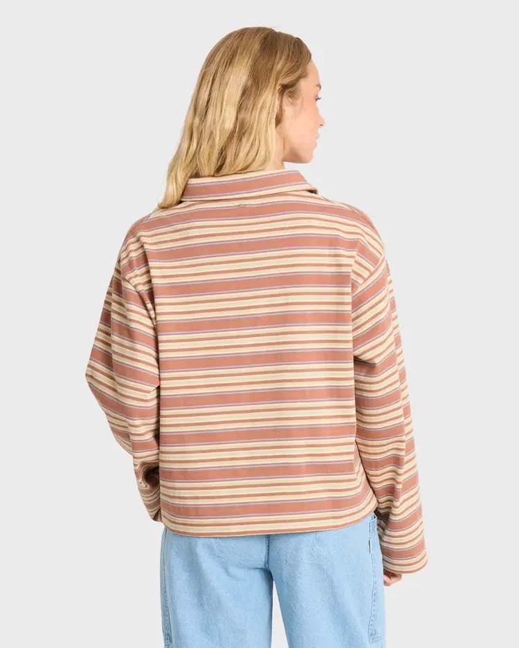 Billabong WOMEN'S SUGAR STRIPE LONG SLEEVE POLO