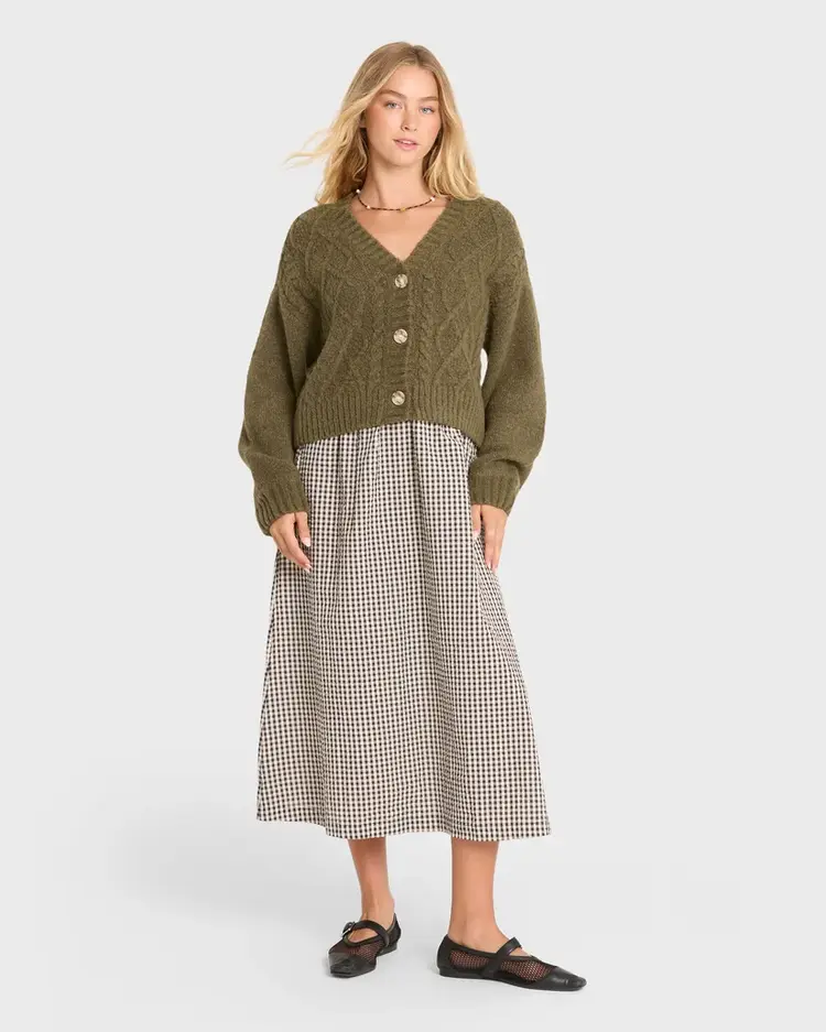 Billabong WOMEN'S AUGUST V-NECK CARDIGAN SWEATER