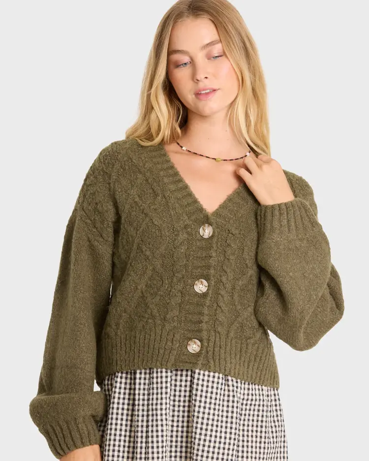 Billabong WOMEN'S AUGUST V-NECK CARDIGAN SWEATER