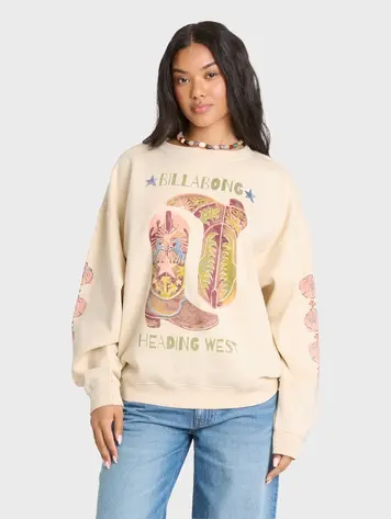 Billabong FEMMES RIDE IN CREWNECK FLEECE WHITE CAP