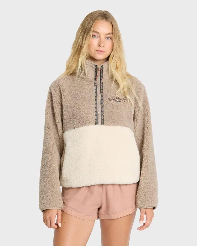 Billabong WOMEN'S HORIZON SHERPA MOCK NECK HALF ZIP SWEATSHIRT