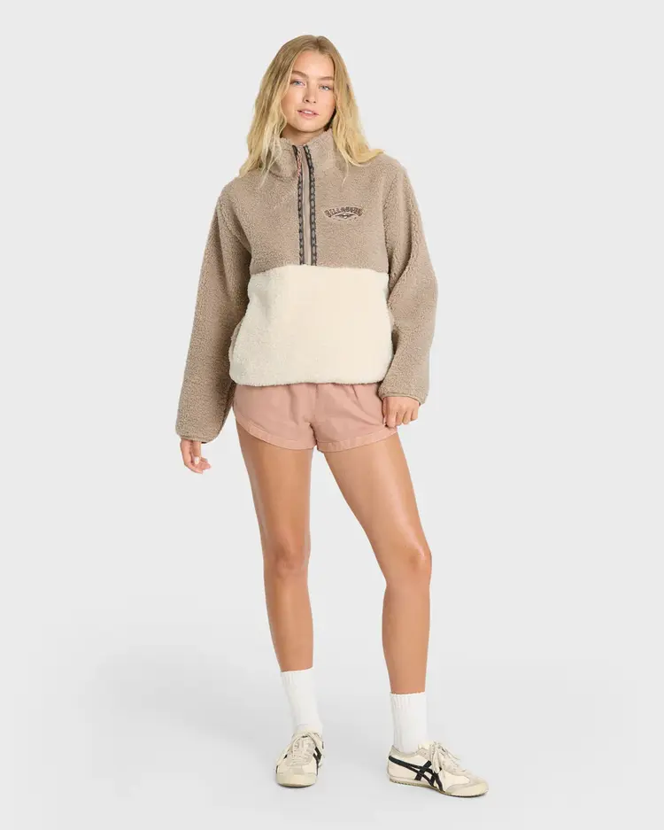 Billabong WOMEN'S HORIZON SHERPA MOCK NECK HALF ZIP SWEATSHIRT