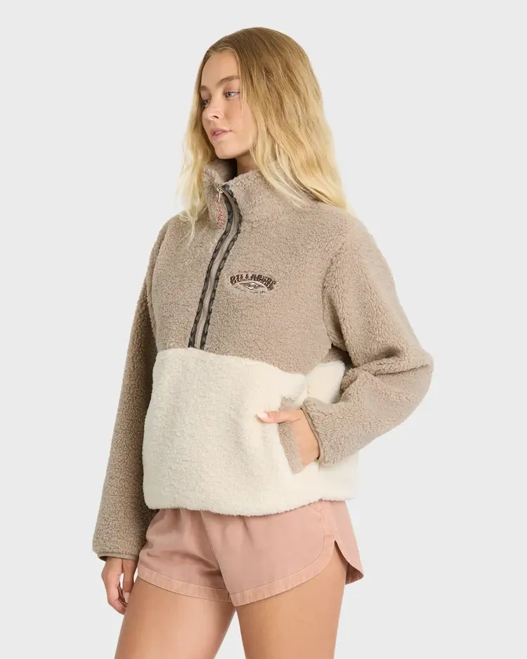 Billabong FEMMES HORIZON SHERPA MOCK NECK HALF ZIP SWEATSHIRT