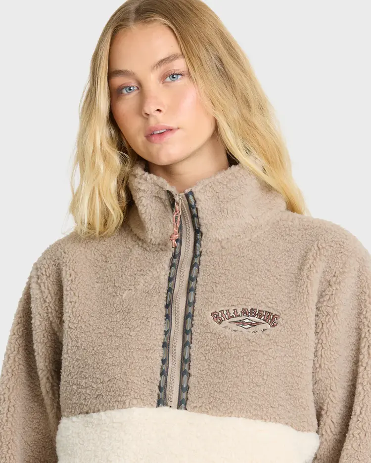 Billabong WOMEN'S HORIZON SHERPA MOCK NECK HALF ZIP SWEATSHIRT