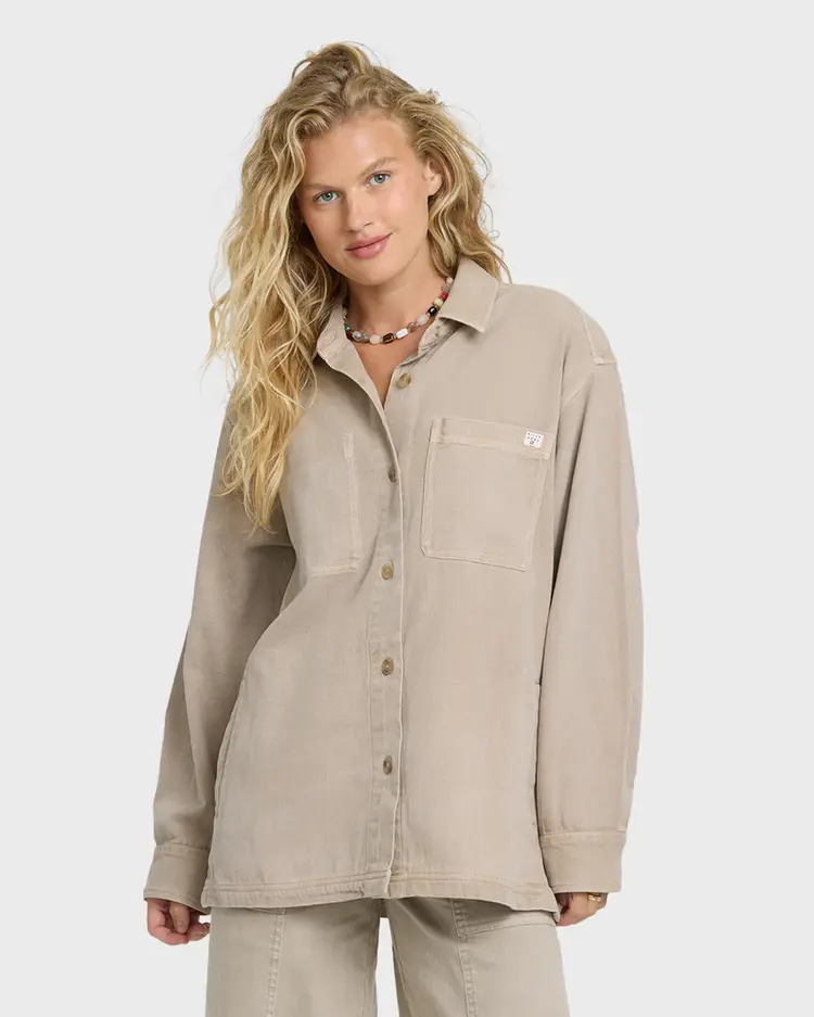 Billabong WOMEN'S WASHED ASHORE 2 LONG SLEEVE WOVEN SHACKET