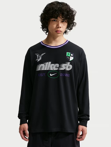 Nike SB MEN'S SB RUGBY LONG-SLEEVE SKATE T-SHIRT BLACK