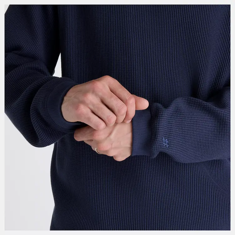 New Balance MEN'S NUMERIC WAFFLE KNIT LONG SLEEVE HENLEY