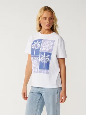 RIP CURL FEMMES BOSSA NOVA RELAXED TEE WHITE