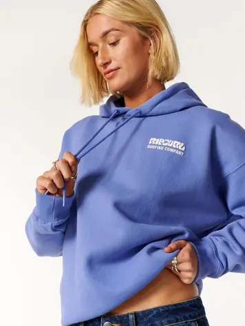 RIP CURL WOMEN'S SURF PUFF HERITAGE HOOD MID BLUE