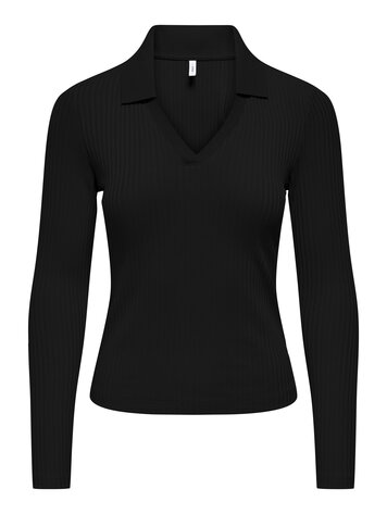 Only WOMEN'S DAISY L/S COLLAR TOP BLACK