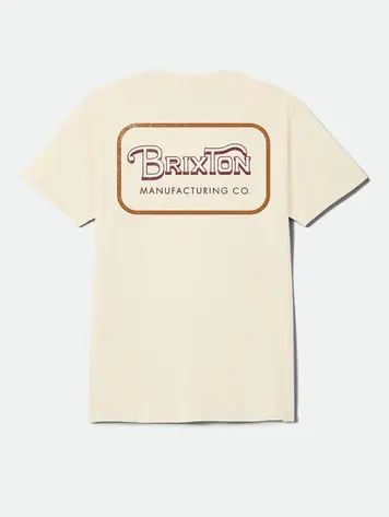 Brixton MEN'S GRADE STANDARD T-SHIRT CREAM/BURGUNDY/RUST