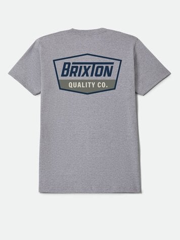 Brixton HOMMES REGAL STANDARD T-SHIRT HEATHER GREY/NAVY