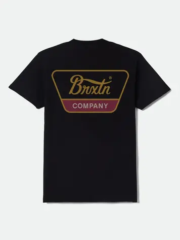 Brixton MEN'S LINWOOD STANDARD T-SHIRT BLACK/METAL BRONZE/MAHOGANY