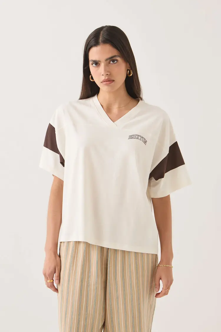 Brixton FEMMES BRIXTON BOXY CROPPED FOOTBALL T-SHIRT