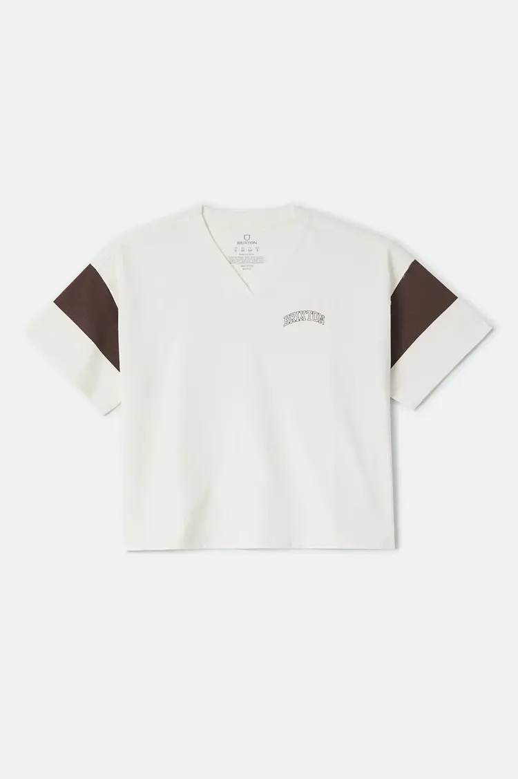 Brixton FEMMES BRIXTON BOXY CROPPED FOOTBALL T-SHIRT