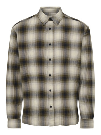 Only & Sons MEN'S KOSTA LONG SLEEVE CHECK REG SHIRT RUBBER CHECKS/BIG