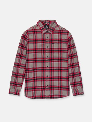 Volcom MEN'S CADEN PLAID LONG SLEEVE SHIRT MOONBEAM