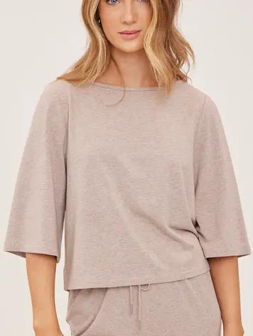 Gentle fawn WOMEN'S AIMEE KNIT TOP HEATHER LATTE