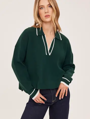 Gentle fawn WOMEN'S TRISTAN V-NECK SWEATER EVERGREEN