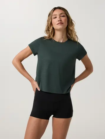 Vuori FEMMES ENERGY CLASSIC TEE HEMLOCK HEATHER