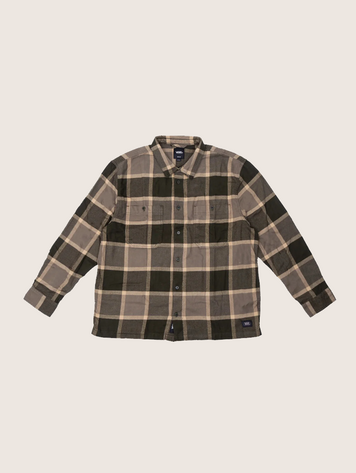 Vans MEN'S LARKSPUR PLAID FLANNEL SHIRT OBSIDIAN FERN/BUNGEE CORD