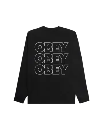Obey HOMMES OBEY TREBLE LONG SLEEVE T-SHIRT BLACK