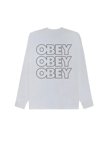Vans MEN'S OBEY TREBLE LONG SLEEVE T-SHIRT WHITE
