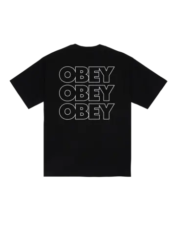 Obey MEN'S OBEY TREBLE HEAVYWEIGHT T-SHIRT BLACK