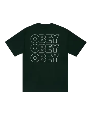 Obey MEN'S OBEY TREBLE HEAVYWEIGHT T-SHIRT FOREST GREEN
