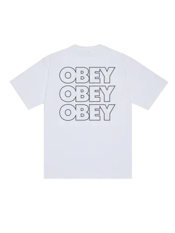Obey MEN'S OBEY TREBLE HEAVYWEIGHT T-SHIRT WHITE