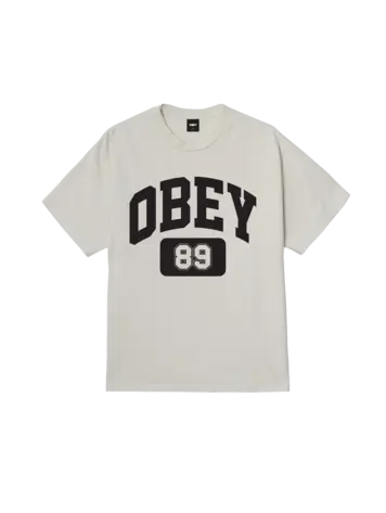 Obey HOMMES OBEY ACADEMY T-SHIRT PIGMENT CHALK WHITE