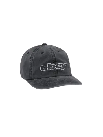 Obey MEN'S PIGMENT OUTLINE DELTA 6 PANEL STRAPBACK PIGMENT BLACK