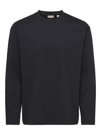 Only & Sons MEN'S FRED LIFE RLX LONG SLEEVE TEE BLACK