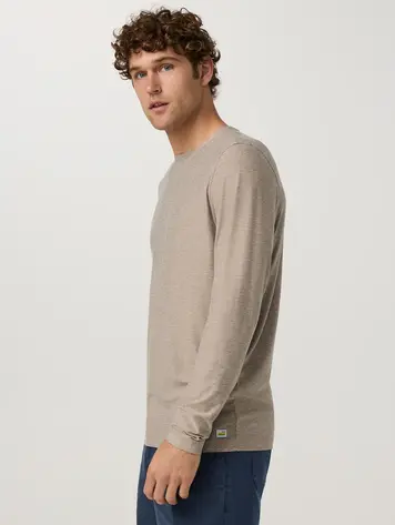 Vuori MEN'S LONG SLEEVE STRATO TECH TEE ACORN HEATHER